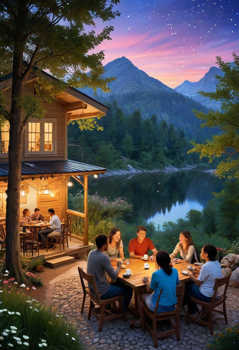 A heartwarming scene depicting diverse single individuals engaging in joyful activities, such as coffee dates and outdoor adventures, surrounded by elements symbolizing connection like hearts and stars. Vibrant colors highlight the excitement of matchmaking and romantic adventures. The background features soft, inviting scenery that represents hope and new beginnings. super-realistic. vibrant colors. warm ambiance.